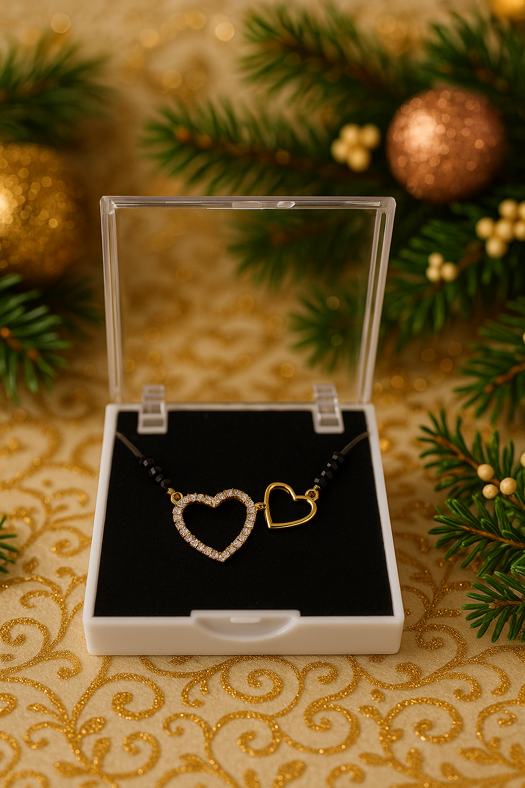 Stylish Gold Plated heart shape Mangalsutra For Women